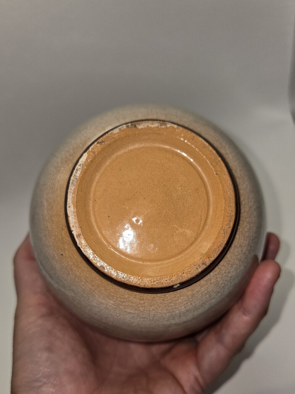 Vintage Handpainted Floral Ceramic Vase With Crackled Glaze - Picture 3 of 8